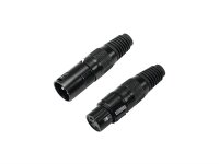 Omnitronic XLR socket/plug set 3pin black housing 5x