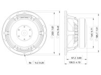 Lavoce WAF082.00 8" Woofer Ferrite Magnet Aluminium Basket Drive