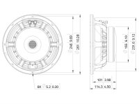 Lavoce WAF102.50A 10" Woofer, Ferrit, Alukorb