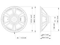 Lavoce WSN152.50 15" Woofer Neodymium Magnet Steel Basket Driver