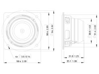 Lavoce FSN020.71F 2" Breitbandlautsprecher, Neodym, Stahlkorb