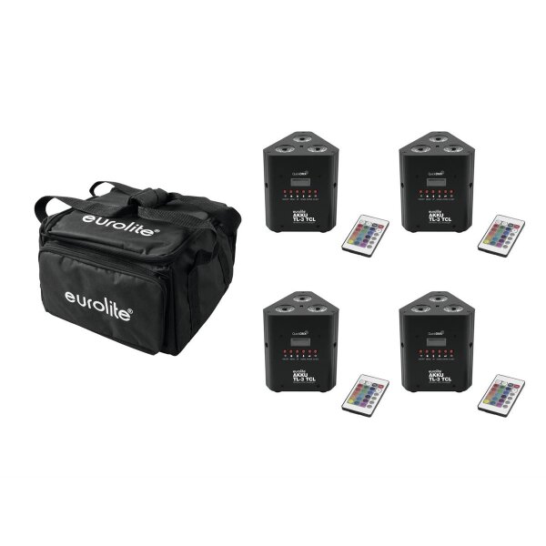 Eurolite Set 4x AKKU TL-3 QuickDMX + Soft-Bag