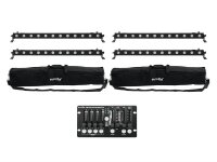 Eurolite Set 4x LED BAR-12 QCL RGBW + 2x Soft Bags +...