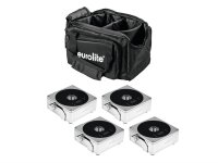 Eurolite Set 4x AKKU Flat Light 1 chrome + Soft-Bag