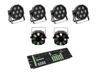 Eurolite Set 4x LED SLS-7 HCL Floor + 2x LED FE-700 + DMX...