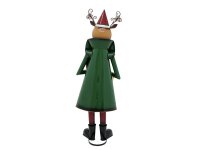 Reindeer with Coat, Metal, 155cm, green