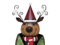 Reindeer with Coat, Metal, 155cm, green