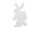Silhouette Osterhase, weiß, 60cm