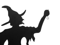 Silhouette Metal Witch with Broom, 150cm