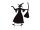 Silhouette Metal Witch with Broom, 140cm