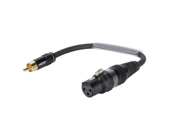 Sommer-Cable Adaptercable XLR(F)/RCA(M) 0.15m bk