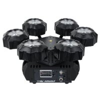 Showtec Airwolf, rotierender LED-Effekt, 6x 8 Watt RGBW-LED, 130mW RG-Laser, 24x 0,5 Watt-LED Strobe