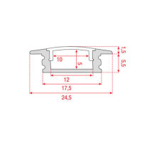 Artecta Profile Pro 1 Recessed Natural Anodized Aluminum