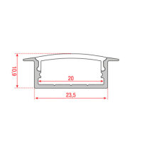 Artecta Profile Pro-Line 19 Recessed Natural Anodized Aluminum