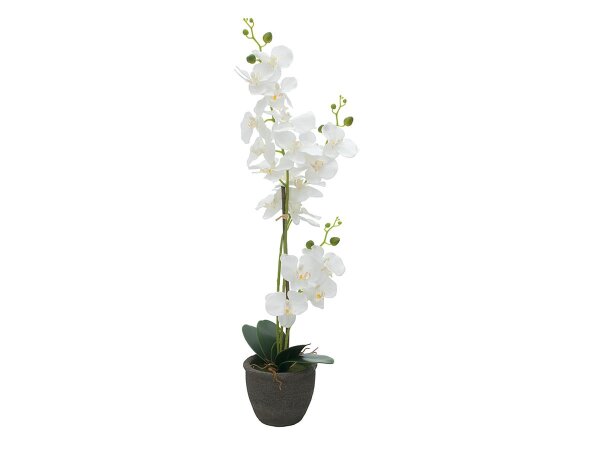 Orchidee, Kunstpflanze, weiß, 65cm