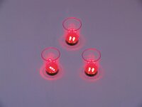 LED Glass 2oz with Dice Play, red, 3x