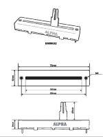 Fader 100KBx2 45mm für Crossfader