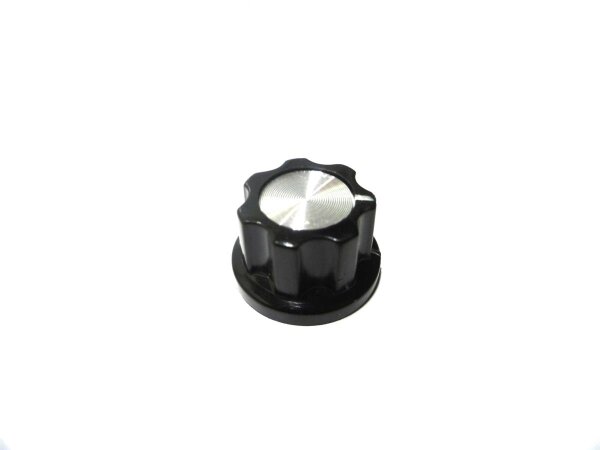 Button (potentiometer) TRM-202MK3 black inside silver Ø=22,5mm small