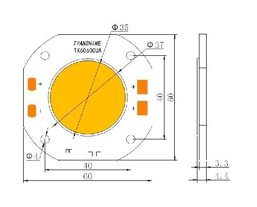 LED COB 250W LED PFE-250 3000K Profile Spot (TX-6060W250D180CUY