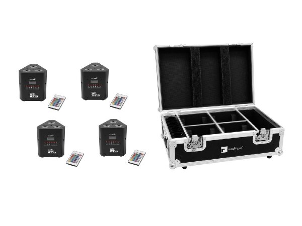 Eurolite Set 4x AKKU TL-3 TCL QuickDMX + Case mit Ladefunktion