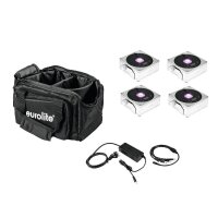 Eurolite Set 4x AKKU Flat Light 1 chrom + Soft-Bag +...