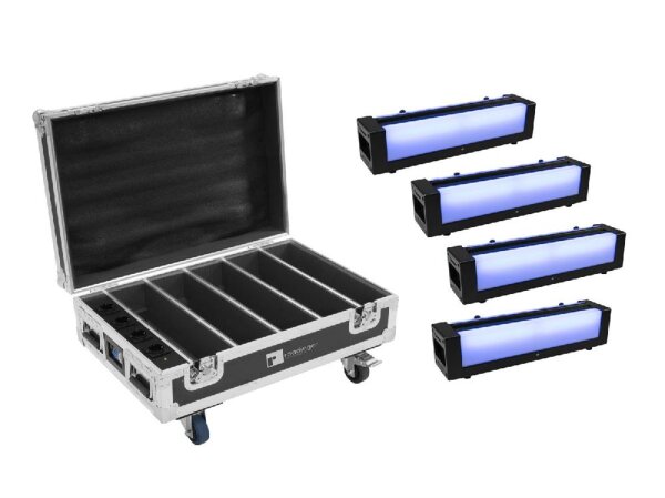 Eurolite Set 4x AKKU Bar-6 + Flightcase with charging function