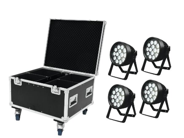 Eurolite Set 4x LED IP PAR 14x8W QCL + Case