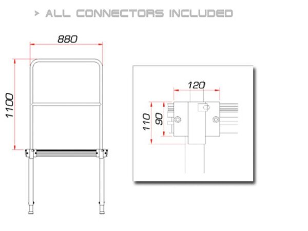 Guil TMQ-01/440 Stage Rail 88cm (Aluminium Version)