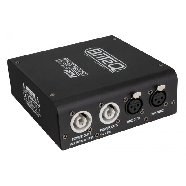 Briteq DS123-RDM, 2-weg DMX-Splitter, RDM-kompatibel, PowerCON In/Out, 3pol XLR