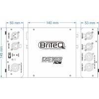 Briteq DS123-RDM, 2-weg DMX-Splitter, RDM-kompatibel, PowerCON In/Out, 3pol XLR