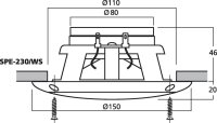 Monacor SPE-230/WS, Einbaulautsprecher-Paar