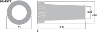 Monacor BR-45TR, Bassreflexrohr SV=13,8 cm2