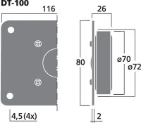 Monacor DT-100, Hi-Fi-Kalottenhochtöner, 30 W, 8 Ohm