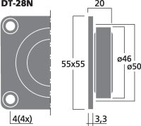 Monacor DT-28N, Neodym-Hi-Fi-Hochtöner, 50 W, 8 Ohm