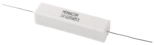 Monacor LSR-100/20, Hochlast-Zementwiderstand, 10 Ohm, 20 Watt