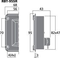 Monacor RBT-95SR, Bändchen-Hochtöner, 40W, 8 Ohm