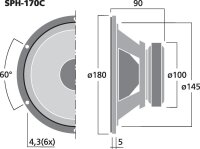 Monacor SPH-170C, High-End-Tiefmitteltöner, 60 W, 8 Ohm