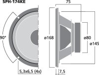 Monacor SPH-174KE, Hi-Fi-Tiefmitteltöner, 50 W, 8 Ohm