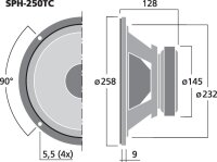 Monacor SPH-250TC, Hi-Fi-Tieftöner und -Subwoofer, 2...