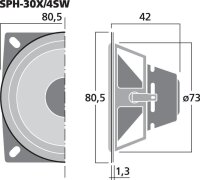 Monacor SPH-30X/4SW, High-Quality-Hi-Fi-Breitbänder, 20 W, 4 Ohm, mit schwarzer Kevlar-Membran