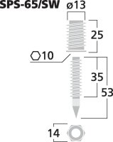 Monacor SPS-65/SW, Lautsprecher-Spike-Set (4er)