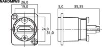 Neutrik NAHDMIWB, HDMI-Durchgangs-Einbaubuchse