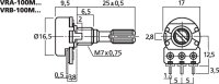 Monacor VRA-100M10, Mono-Potentiometer, 10 kOhm, log.