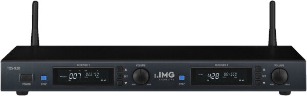 IMG Stageline TXS-920, 2-Kanal-Multi-Frequenz-Empfängereinheit, 823-832 MHz + 863-865 MHz