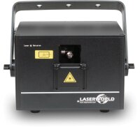 Laserworld Cube 3, 3000mW Laser, akkubetrieben, Bluetooth-APP, DMX, Stand-Alone (Musik), ILDA