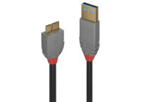 Lindy 36767 USB-Kabel, 2.0m, Anthra Line, USB A 3.0, USB Micro-B