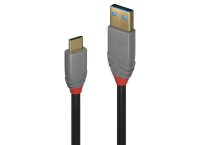 Lindy 36910 USB-Kabel, 0.5m, Anthra Line, USB C 3.1, USB A 3.1