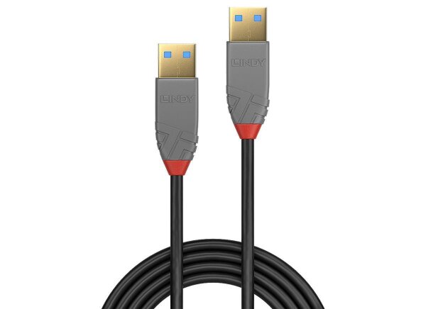 Lindy 36750 USB-Kabel, 0.5m, Anthra Line, USB A 3.0, USB A 3.0