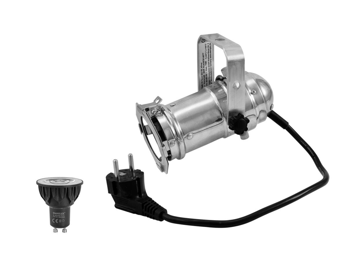 Set Faretti EUROLITE PAR-30 LED 12W - Luce Dimmabile 1800-3000K, Colore Argento, Con Supporto - Foto 10