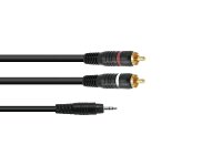 Omnitronic Adaptercable 3.5 Jack/2xRCA 0,5m bk